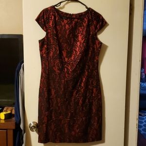 Red and black formal dress